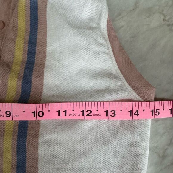 OBEY Hailey Womens Sleeveless Polo Shirt striped cropped 100% cotton size XS - Picture 7 of 8